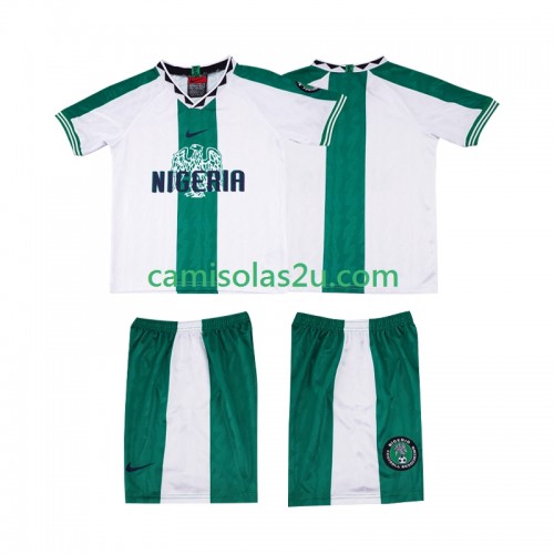 Camisolas de futebol Nigéria Retro Criança Equipamento Alternativa 1996 Manga Curta Camisolas de futebol Nigéria Retro Criança Equipamento Alternativa 1996 Manga Curta